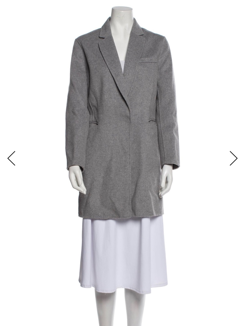 Gray Women's Long Wool Tailored Coat